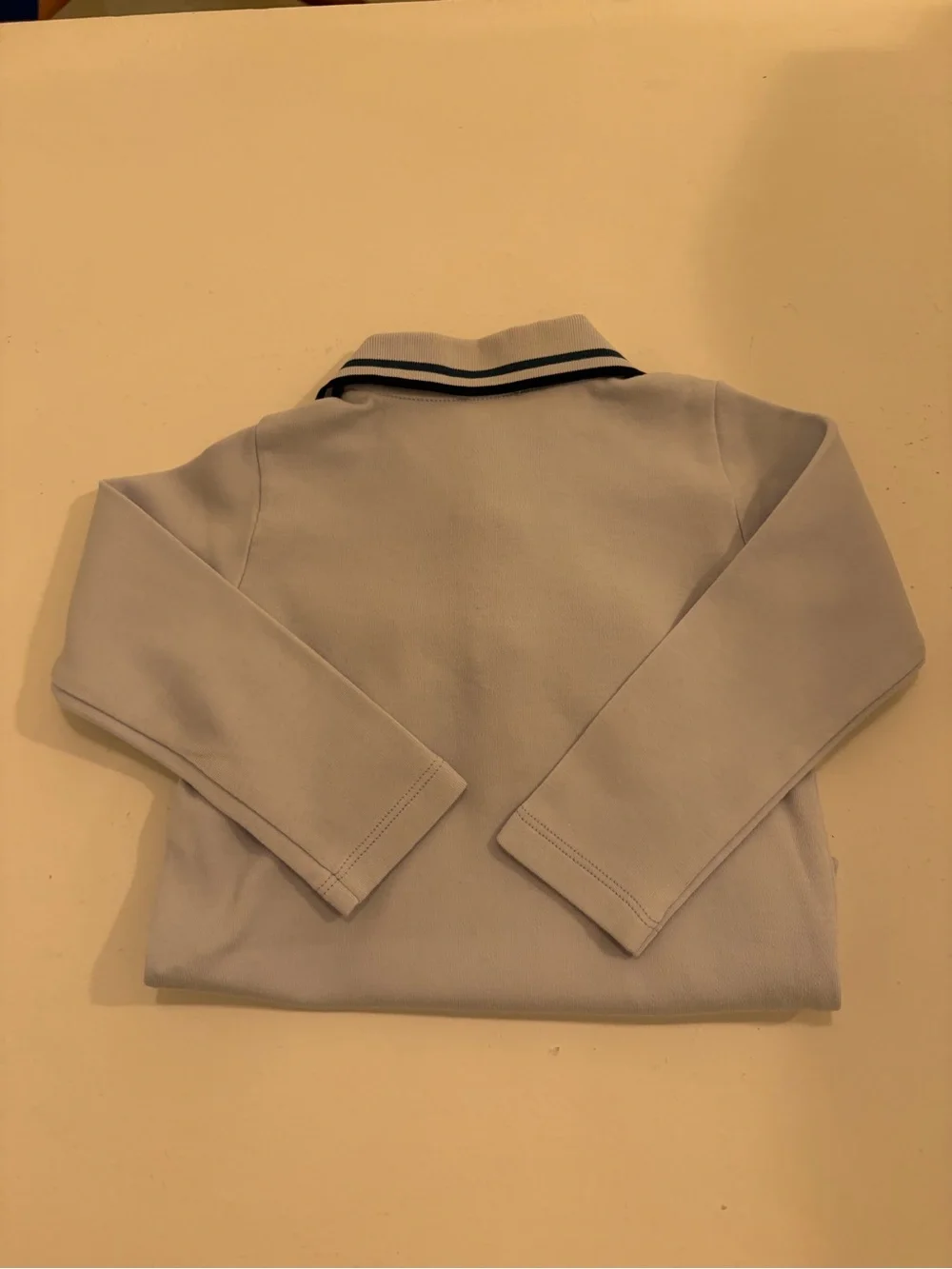 Baby Blue Polo Bodysuit Long Sleeve 100% Cotton Bunny